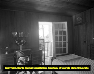 President Roosevelt's bed inside the Little White House in Warm Springs, 1948