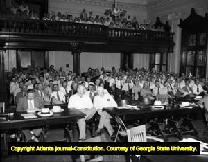 John Wallace with accomplice Henry Mobley during trial, 1948