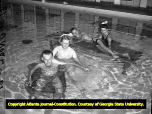 Patients swimming at the Roosevelt Warm Springs Institute for Rehabilitation, 1945