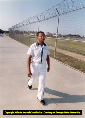 Convicted murderer of the Atlanta Child Murders, Wayne Williams, at the Valdosta Correctional Institution, 1994
