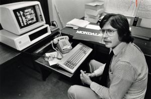 President Jimmy Carter's son Chip working at the Mondale presidential campaign headquarters, 1980s
