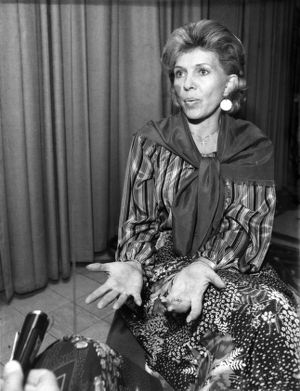 President Jimmy Carter's sister Ruth Carter Stapleton speaking to the press, 1978