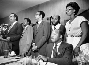 Representative John Lewis at a meeting of the Concerned Black Clergy of Metro Atlanta, 1986