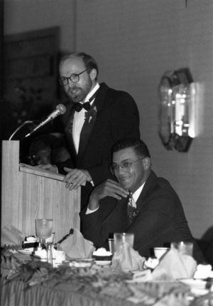 Justice Rebuen Anderson, and Dr. John Trotter at the 3rd Freedom Fund Banquet hosted by the NAACP, 1989