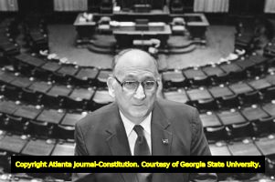 Georgia House Speaker Tom Murphy above the captiol chambers, 1986