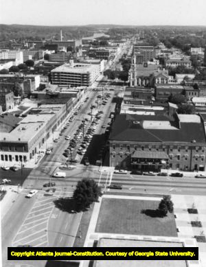 Aerial view of downtown Columbus, 1978