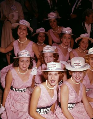 Supporters of John F. Kennedy and Lyndon B. Johnson for president, 1960