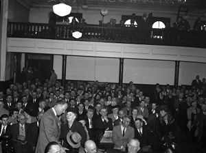 One of the trials that took place in the Henry County Courthouse, during the "Three Governors Controversy," McDonough, Georgia, 1947.
