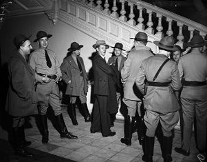 National Guard seizes the Georgia State Capitol during the "Three Governor's Controversy," Atlanta, Georgia, January 1947.