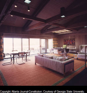 Grant Simmons executive office located at the Simmons Company headquarters, 1975