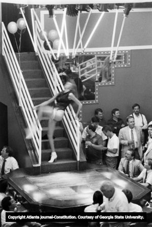 Exotic dancers perform at The Gold Club located in Buckhead, 1988