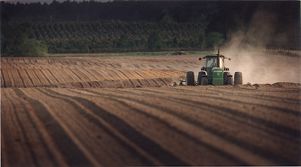 Planting peanuts on farm in Worth County, Georgia, April 17, 1992.