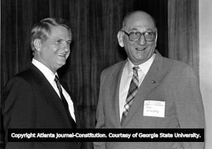 Georgia Lt. Governor Zell Miller (left) and Georgia House Speaker Tom Murphy, at Atlanta Journal Letter Writers Dinner, Atlanta, Georgia, October 16, 1986.