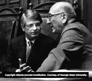 Georgia Lt. Governor Zell Miller (left) and Georgia House Speaker Tom Murphy, Atlanta, Georgia, January 16, 1985.