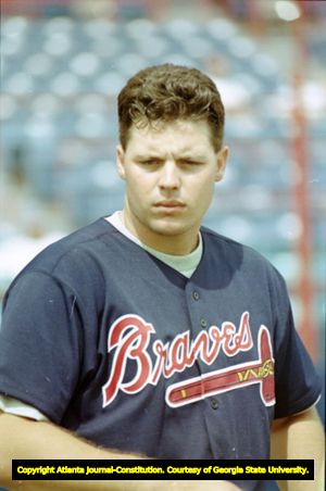 Atlanta Braves Ryan Klesko during spring training, Orlando, Florida, February 24, 1994.