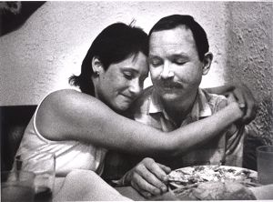 Tom Fox and longtime friend, Bonny Baratta, eating at Tapatio Mexican Restaurant in Little Five Points, Atlanta, Georgia, May 3, 1989.
