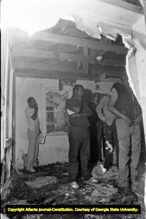 Members of Georgia Action / ACORN during a protest of absentee landlords and poorly maintained vacant housing, Atlanta, Georgia, April 17, 1982.