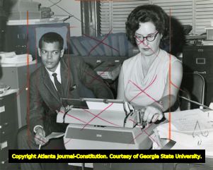 Julian Bond, barred from his seat in the Georgia House, prepares papers to run for his seat in a special election set for February 23, 1966. Atlanta, Georgia.
