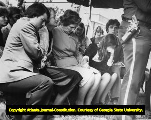 Family of slain Atlanta police Officer Frank Robert Schlatt, at his funeral in Forest Park, Georgia, May 16, 1978.