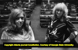 Martha Wren Gaines (left) and Ann Rose, in the Georgia Senate Chamber, Atlanta, Georgia, February 1985.