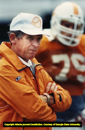 College football coach, Johnny Majors, of the Tennessee Volunteers August 21, 1988.
