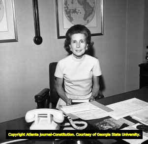 Anne Cox Chambers at her desk, Atlanta, Georgia, December 13, 1973.