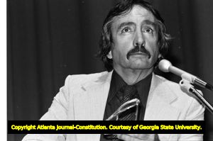 Playwright Edward Albee reading from his works at Emory University, Atlanta, Georgia, May 1, 1980.