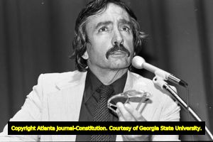 Playwright Edward Albee reading from his works at Emory University, Atlanta, Georgia, May 1, 1980.