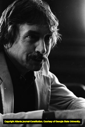American playwright, Edward Albee, portrait photograph, Atlanta, Georgia, April 30, 1988.