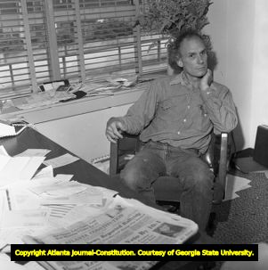 Anti-death penalty lawyer Millard Farmer speaking about the Jack Howard Potts case, where Farmer represented Potts' girlfriend Norma Delores Blackwell, Atlanta, Georgia, June 6, 1980.