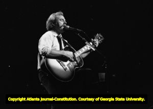 Jimmy Buffett performing at a concert to benefit Jimmy Carter's campaign, Fox Theatre, Atlanta, Georgia, September 27, 1980.