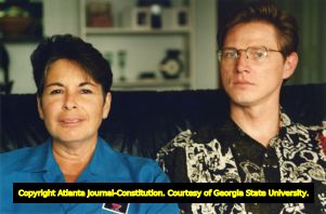 Shelly Robbins (left) and Lynn Cothren headed the group organizing 1992 Gay Pride parade and festival, Atlanta, Georgia, June 26, 1992.