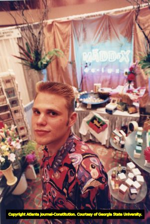 Owner of a flower shop on North Highland Avenue, Michael Phillips, at a Gay Expo, Atlanta, Georgia, June 15, 1991.