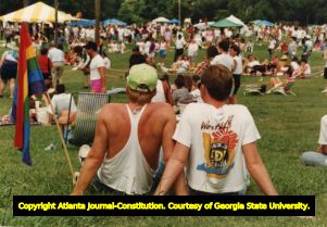 Gay and Lesbian Pride festival at Piedmont Park, Atlanta, Georgia, June 22, 1991.