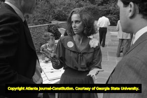 Cathy Steinberg during a fund raiser at Malita Easters Hayes' house, Atlanta, Georgia, June 16, 1988.
