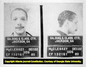 Mug shot of convicted murderer and Georgia death row inmate Warren McCleskey, Jackson, Georgia, December 22, 1980.