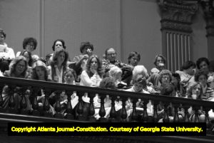 Supporters and opposition observe as the Georgia Senate votes on ratification of the Equal Rights Amendment, Atlanta, Georgia, January 21, 1980.