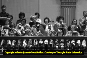 Supporters and opposition observe as the Georgia Senate votes on ratification of the Equal Rights Amendment, Atlanta, Georgia, January 21, 1980.