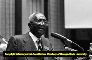 Georgia State Representative R.A. Dent, speaking during the Georgia State House of Representatives' vote on ratification of the Equal Rights Amrndment, Atlanta, Georgia, January 20, 1982.