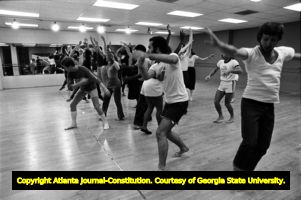 Body movement class, Georgia State University summer opera workshop, Atlanta, Georgia, July 31, 1981.