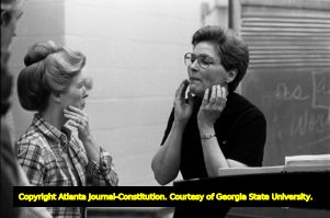 Betty Sanders (left) and Irene Calloway Harrower, Georgia State University summer opera workshop, Atlanta, Georgia, July 31, 1981.