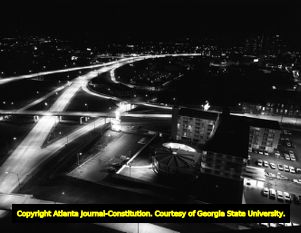Aerial view at night, Atlanta, Georgia, November 1964.