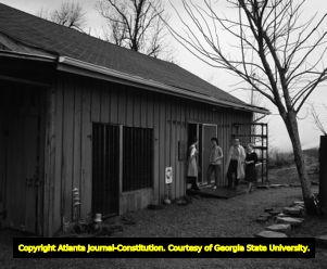 Pottery studio of Charles and Rubynelle Counts, Rising Fawn, Georgia, February 10, 1965.