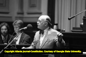 Georgia State Senator Beverly Langford, speaking during the Georgia Senate's debate on ratification of the Equal Rights Amendment, Atlanta, Georgia, January 21, 1980.