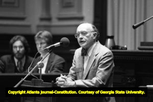 Georgia State Senator Beverly Langford, speaking during the Georgia Senate's debate on ratification of the Equal Rights Amendment, Atlanta, Georgia, January 21, 1980.