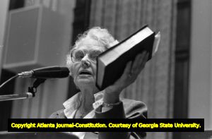Representative Eleanor Richardson speaking during the Georgia State House of Representatives debate on the ratification of the Equal Rights Amendment, Atlanta, Georgia, January 20, 1982.
