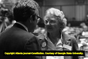 Representative Elanor Richardson during the Georgia State House of Representatives' debate on ratification of the Equal Rights Amendment, Atlanta, Georgia, January 20, 1982.