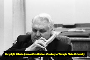 Georgia State University president Noah Langdale, Atlanta, Georgia, June 17, 1988.