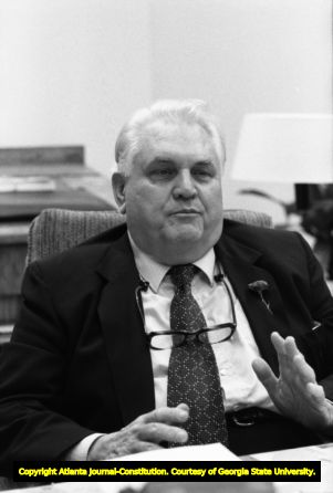 Georgia State University president Noah Langdale, Atlanta, Georgia, June 17, 1988.