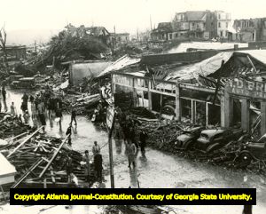 Damage from the April 6, 1936 Gainesville, Georgia tornado.
